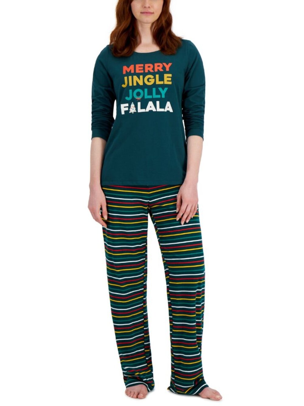 Family Pajamas Womens Matching Merry Jingle Mix It Family Pajama Set